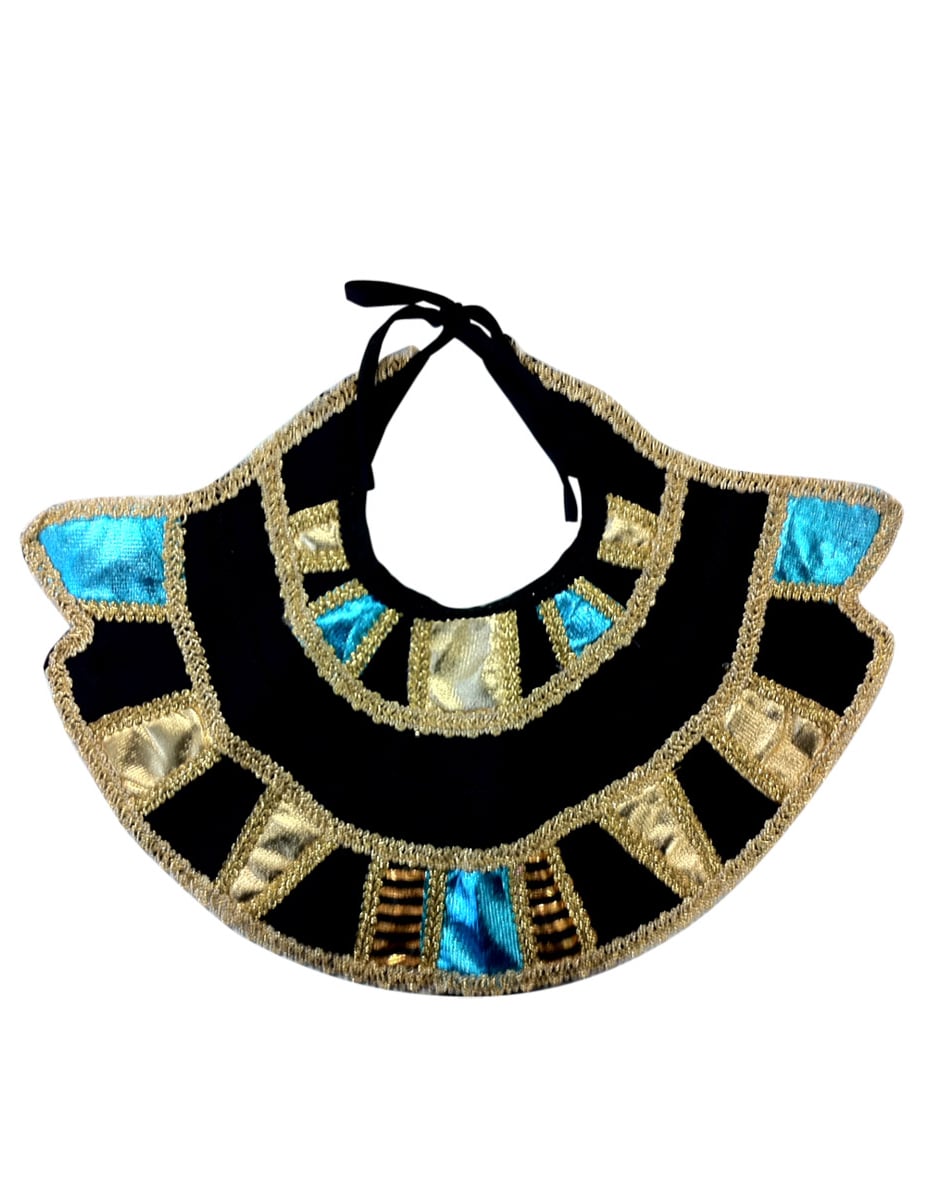 Col égyptien pour adulte noir doré et bleu turquoise