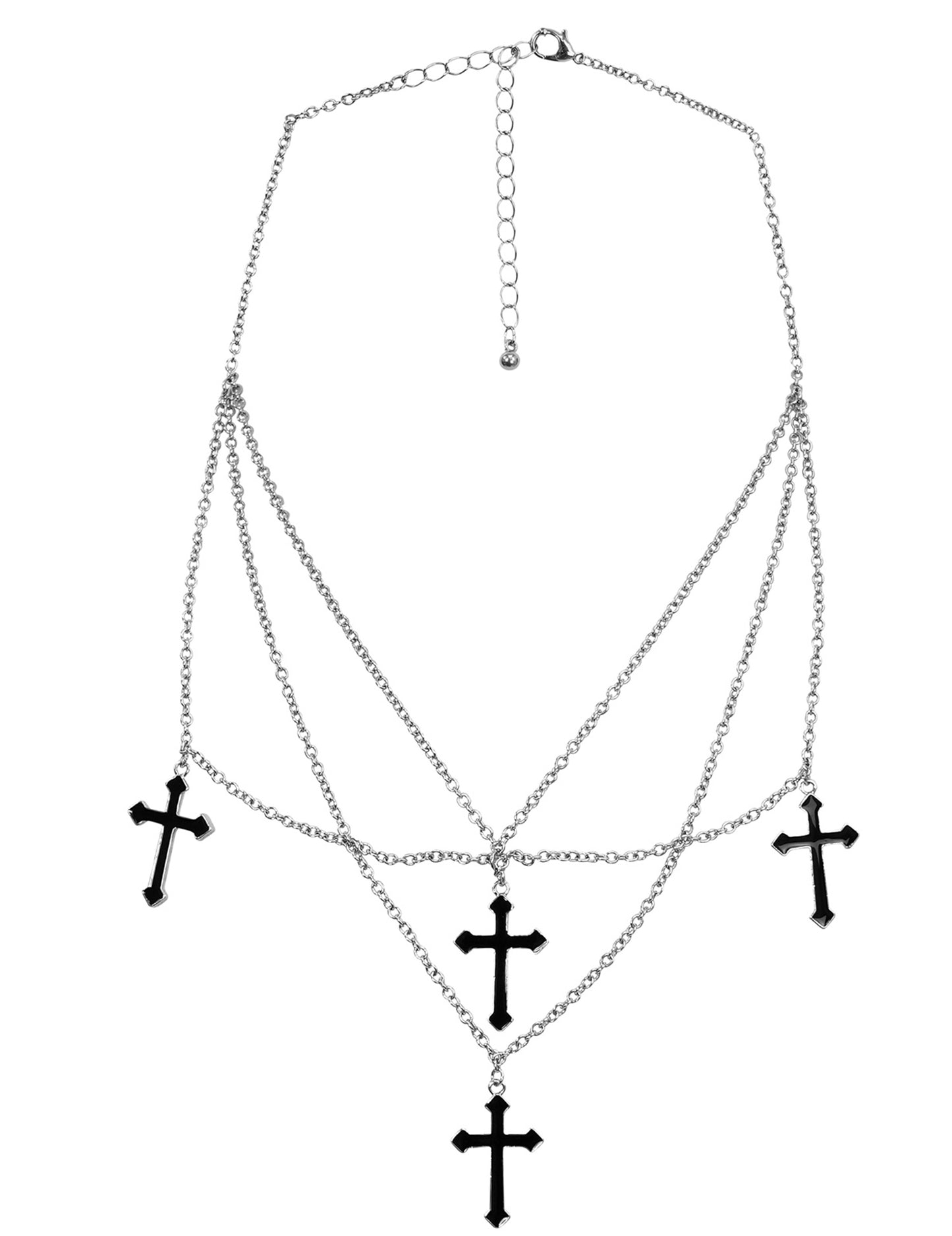 Collier croix gothiques noires adulte