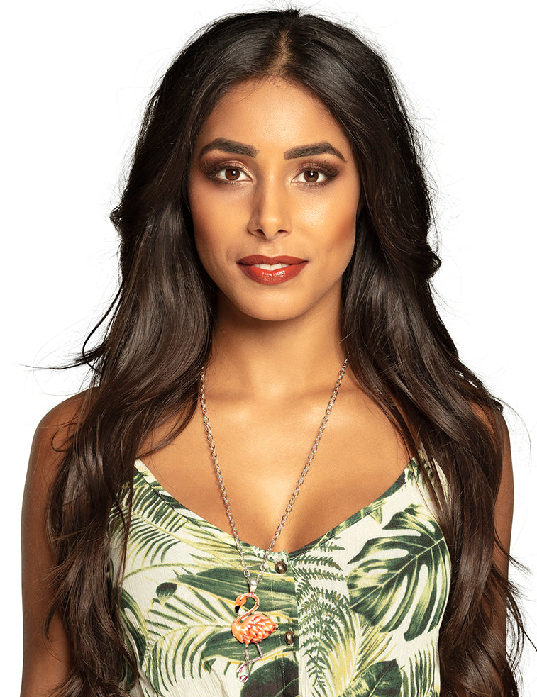 Colier de metal cu flăcări roz pentru adulți