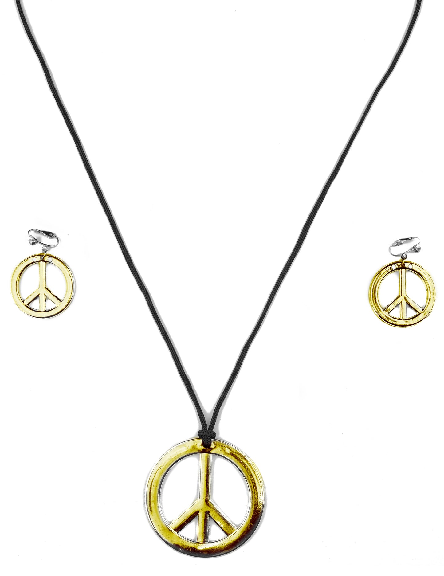 Colier hippie de argint și hippie din plastic pentru adulți