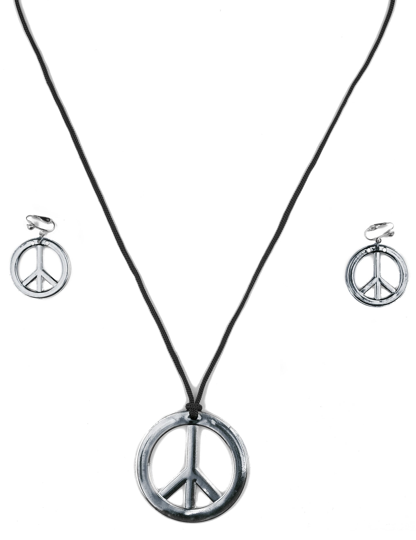 Colier hippie de argint și hippie din plastic pentru adulți