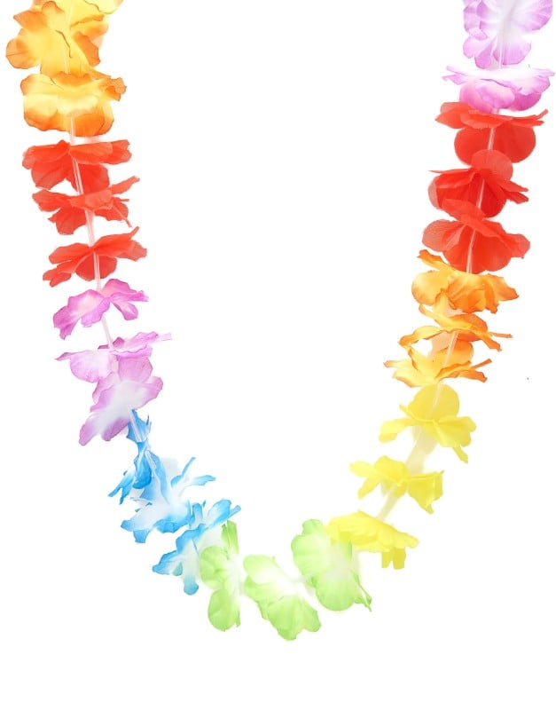 Détail des fleurs du collier Hawaï de bienvenue