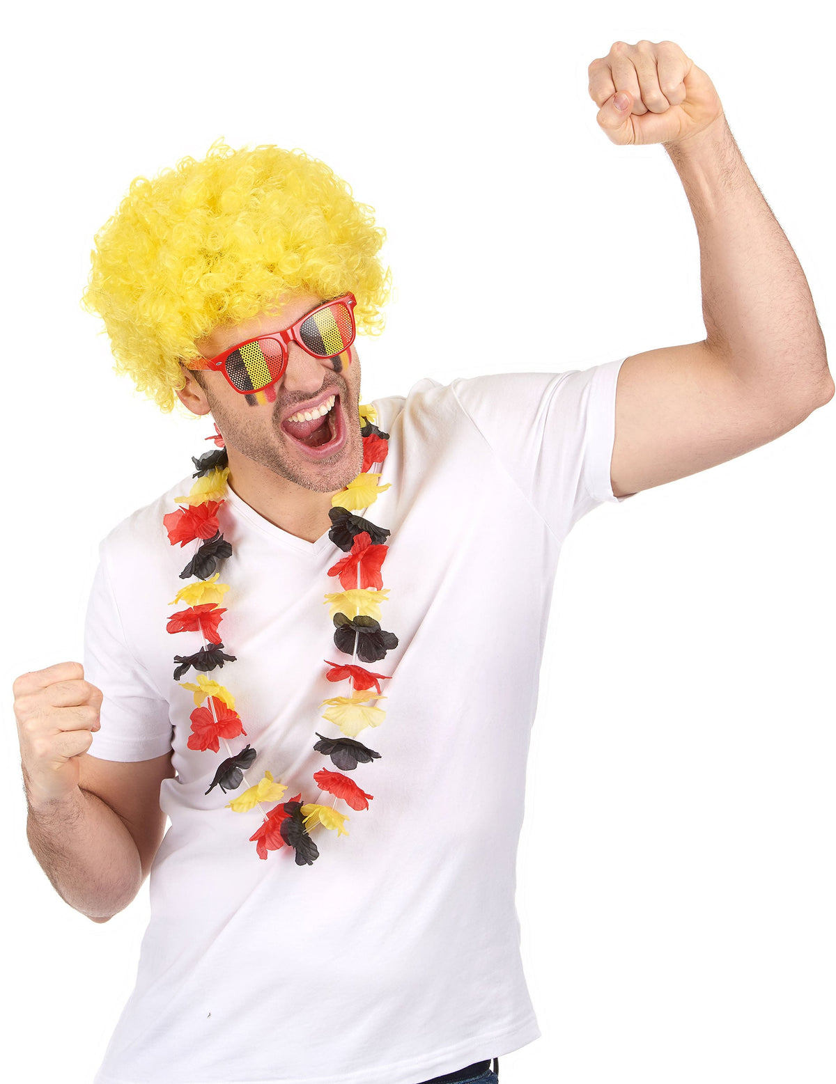 Prezentare purtare a Colierului hawaii suporter belgia