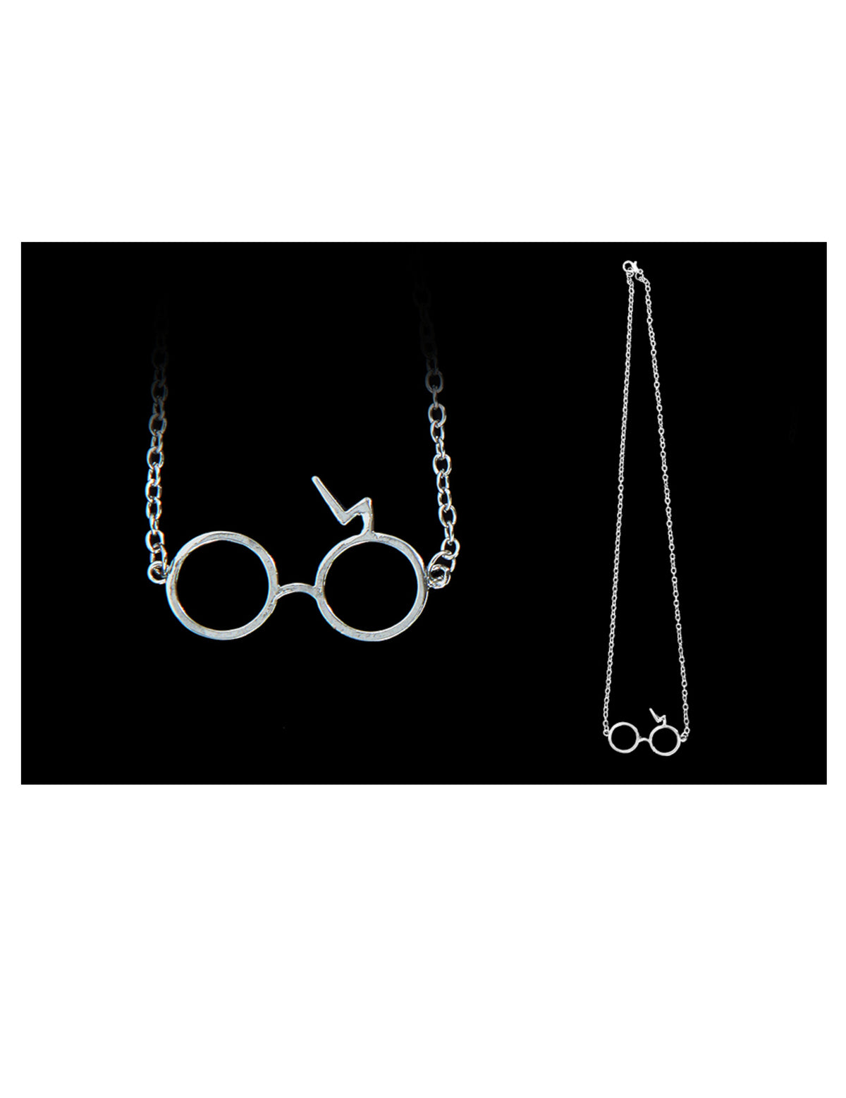 Collier lunettes apprenti sorcier argenté