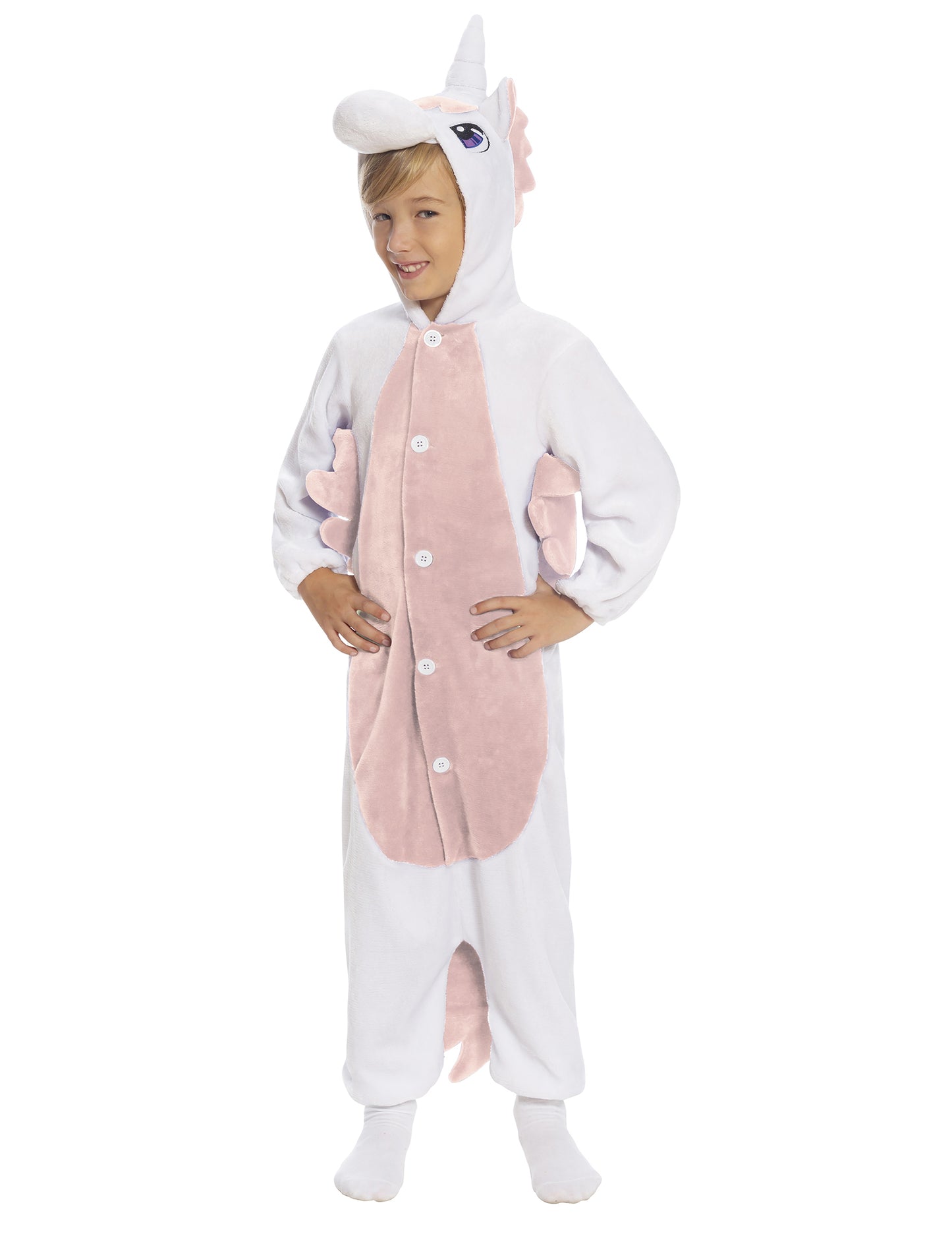 Unicorn alb și combinație roz