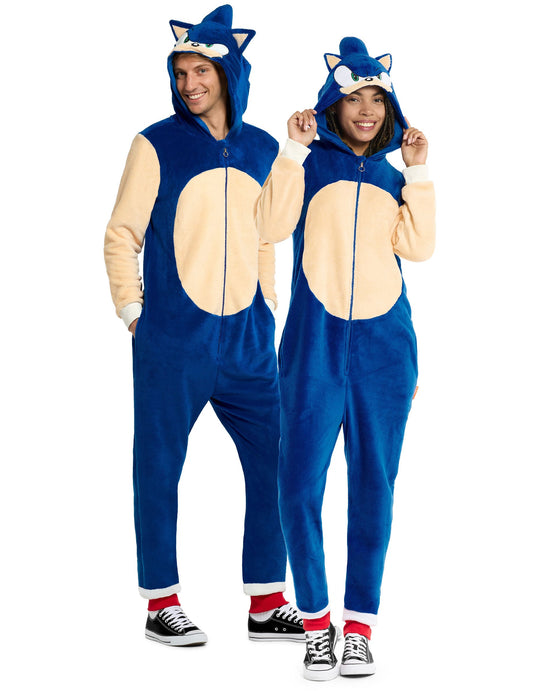 Combinaison Sonic le hérisson pour adulte bleue et beige