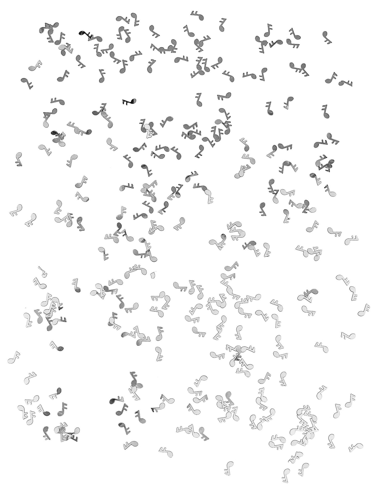 24 de confetti de masă din argint cu note muzicale, 10g, pentru zile de naștere