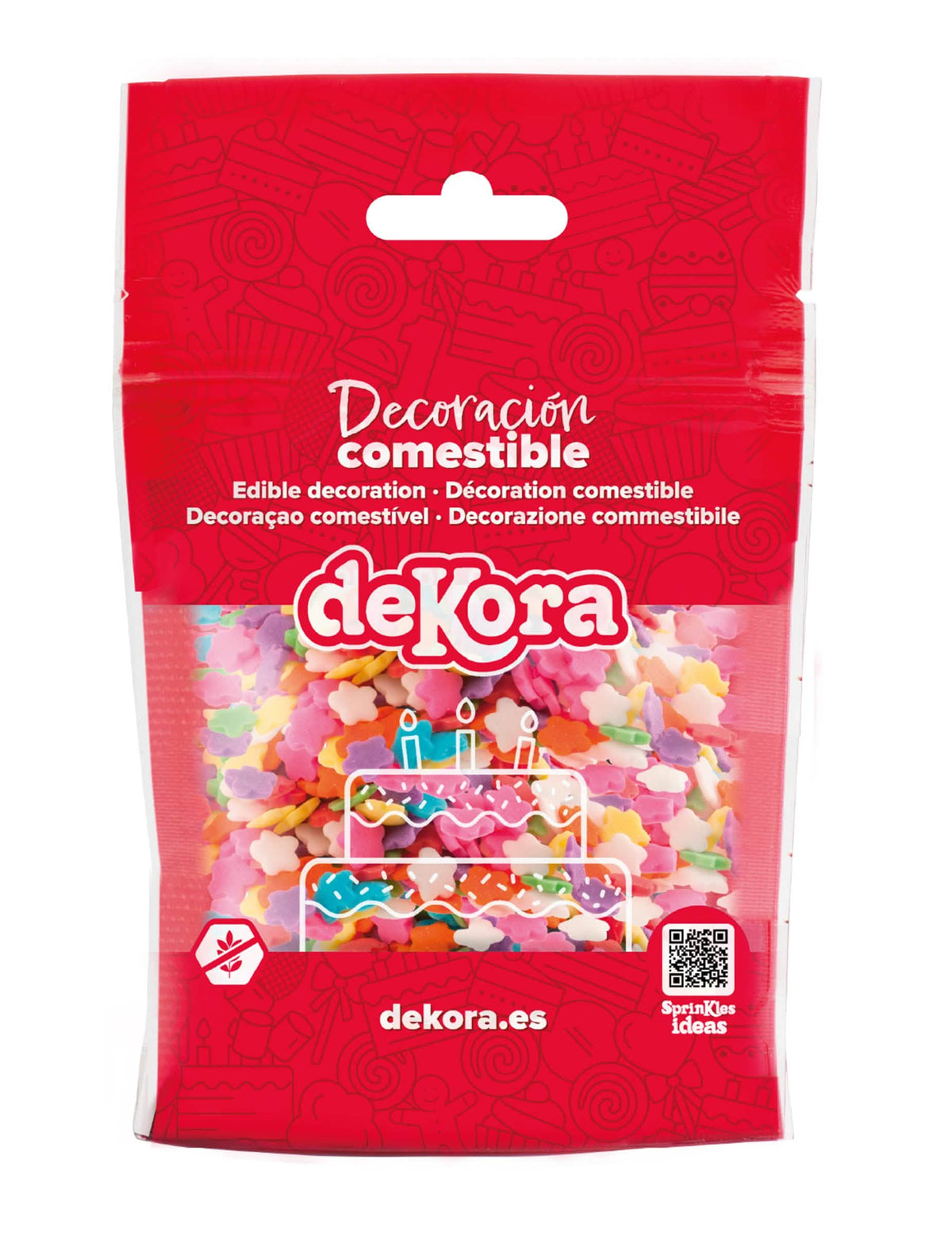 100g confetti de zahăr în formă de stea multicoloră pentru torturi