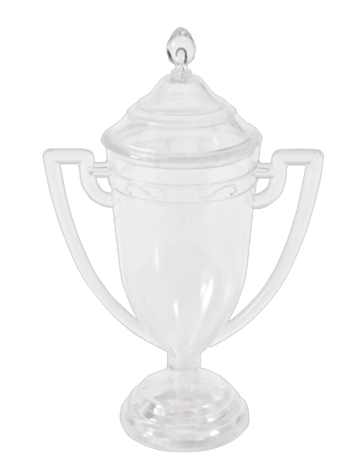 Recipient în formă de cupă a învingătorului din plastic transparent