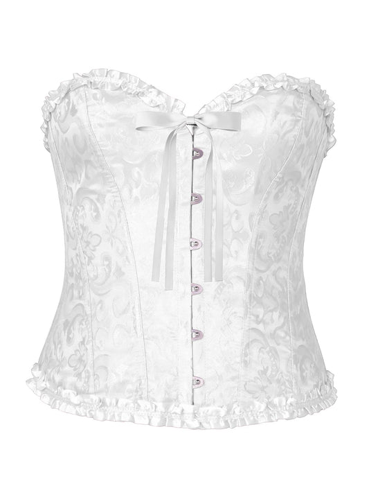 Corset alb cu șnur baroc femeie