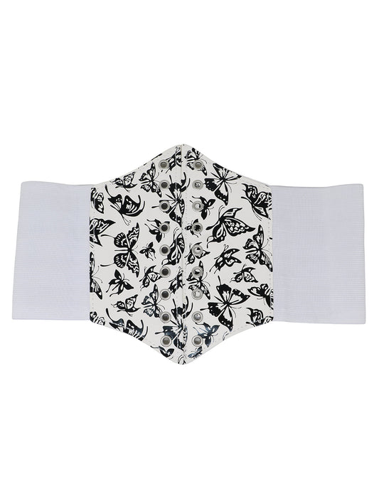 Vue de face du corset élastique motif papillon