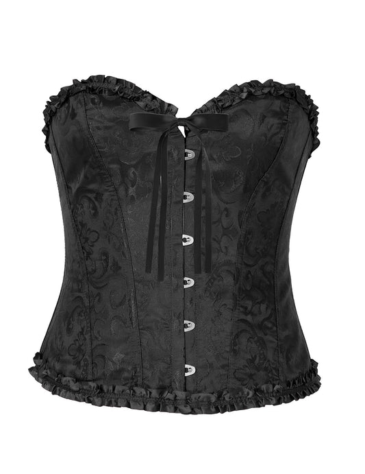 Corset negru cu șiret baroc pentru femei