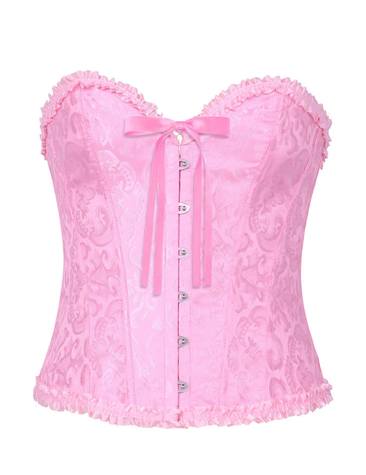 Corset roz cu șiret baroc pentru femei