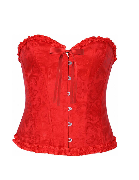 Corset roșu cu dantelă pentru femei
