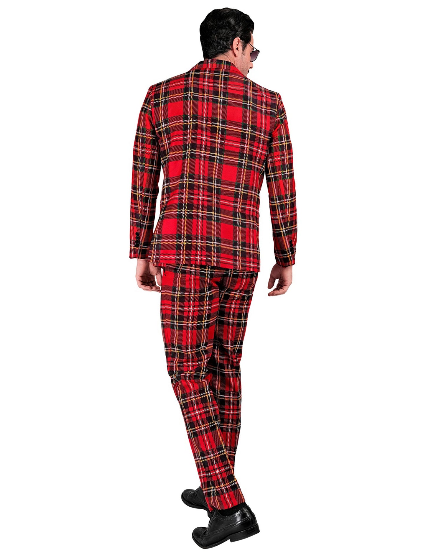 Vue de dos du costume imprimé tartan Ecossais pour adulte