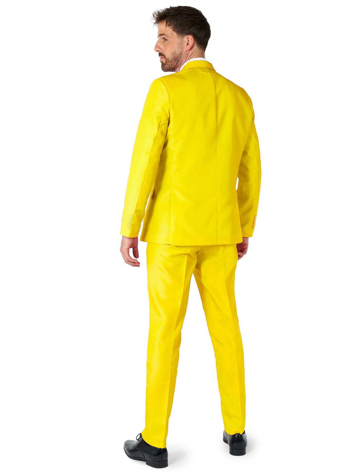 Vedere din spate a costumului Mr. Solid pentru bărbat galben