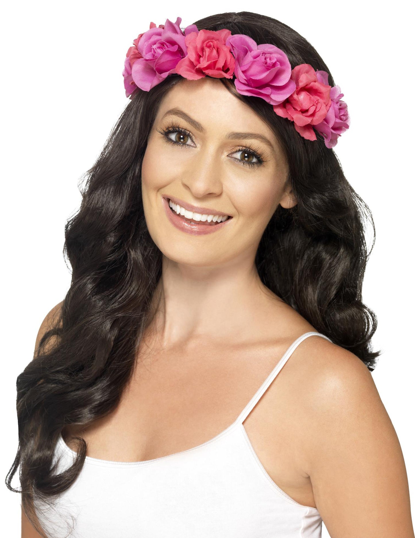 Coroana de flori roz pentru femei