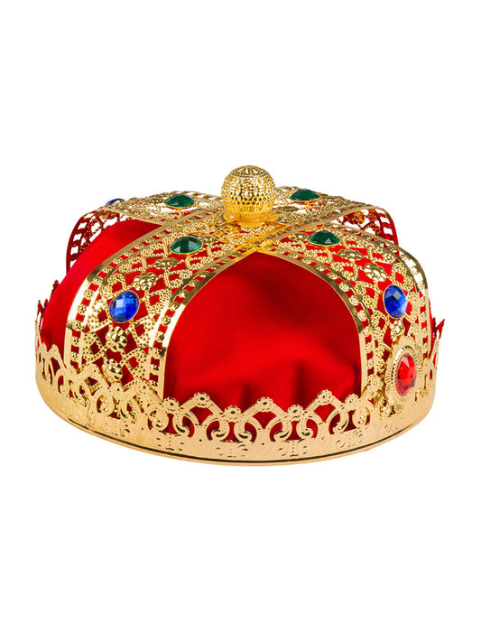 Gros plan sur les détails de la couronne de luxe de roi