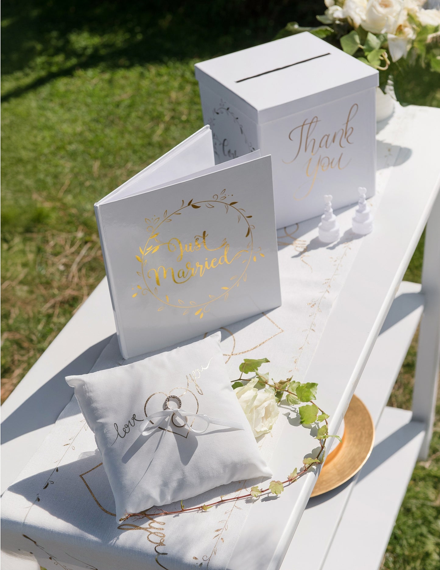 Alianțe pernă te iubesc alb și sau 18 x 18 cm