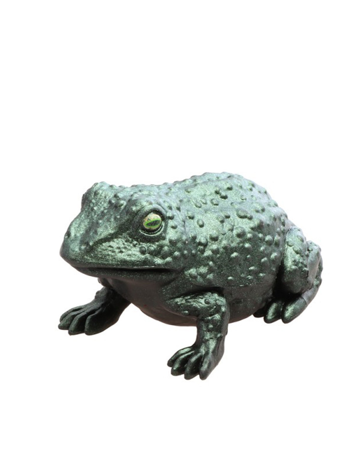 Toad de plastic verde iridescent 12.5 cm