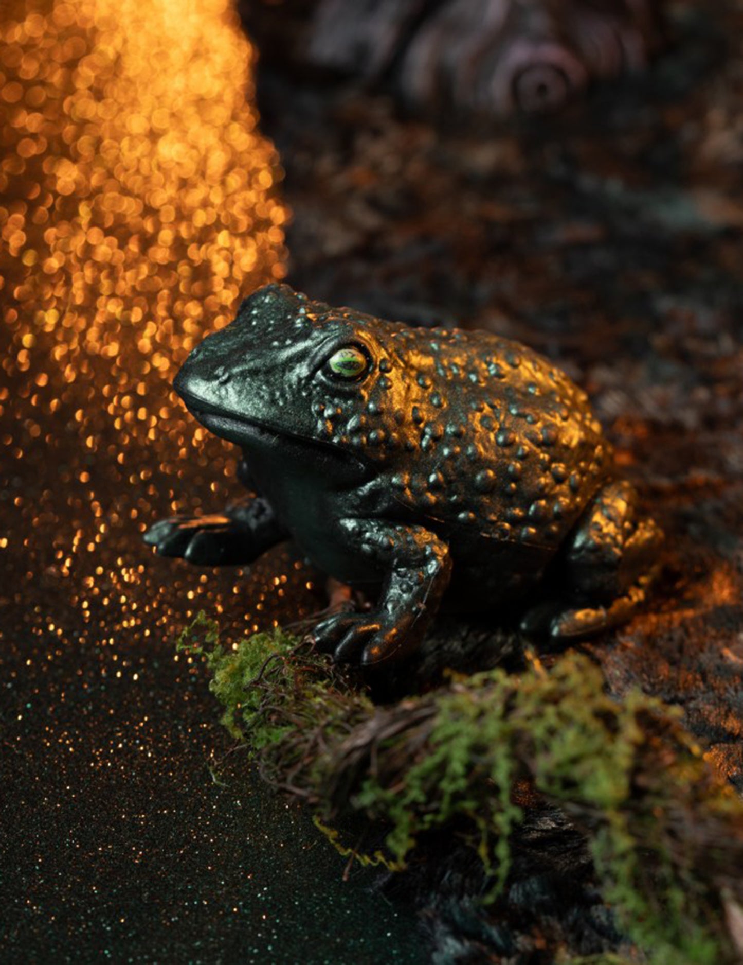 Toad de plastic verde iridescent 12.5 cm