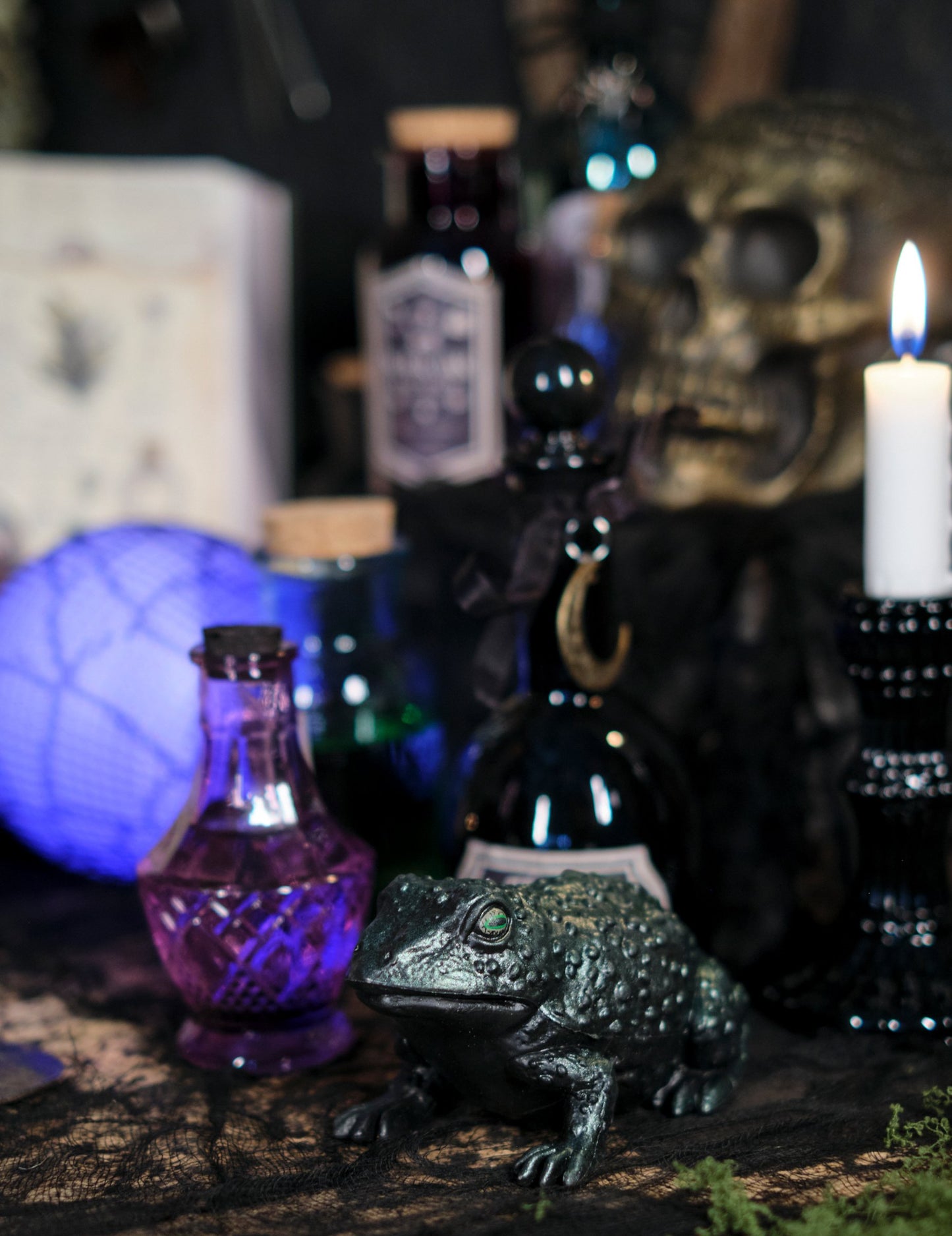 Toad de plastic verde iridescent 12.5 cm