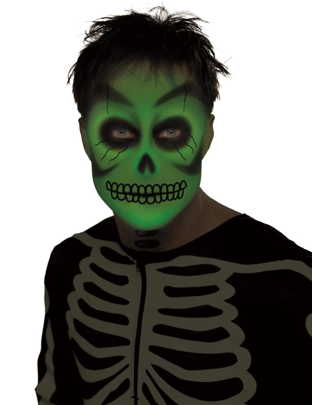 machiaj de schelet de față din cremă fosforescentă machiaj fluorescent pentru adult verde neon