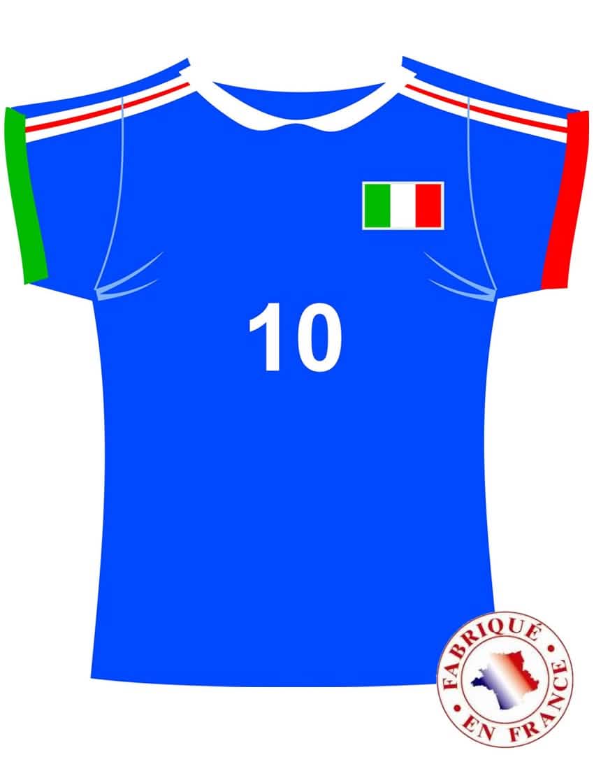 Decorațiune de perete tricou italia pentru suporter albastră cu numărul 10