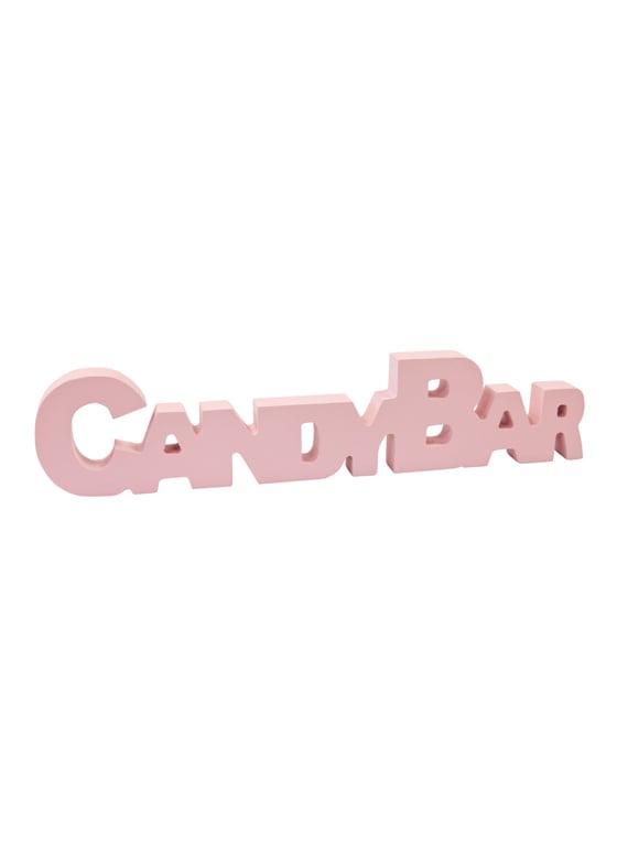 Décoration de table en bois Candy Bar pour buffet rose