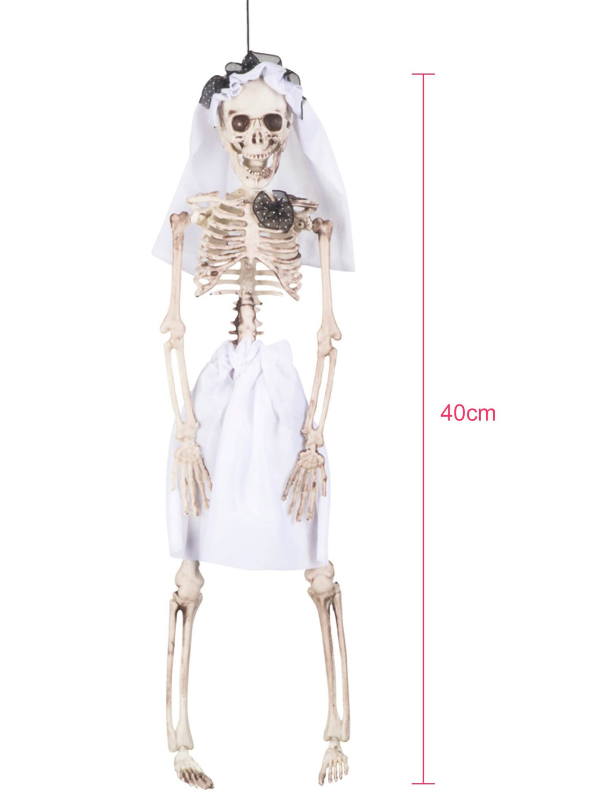 Indicație privind înălțimea decorului de agățat mireasă schelet pentru halloween