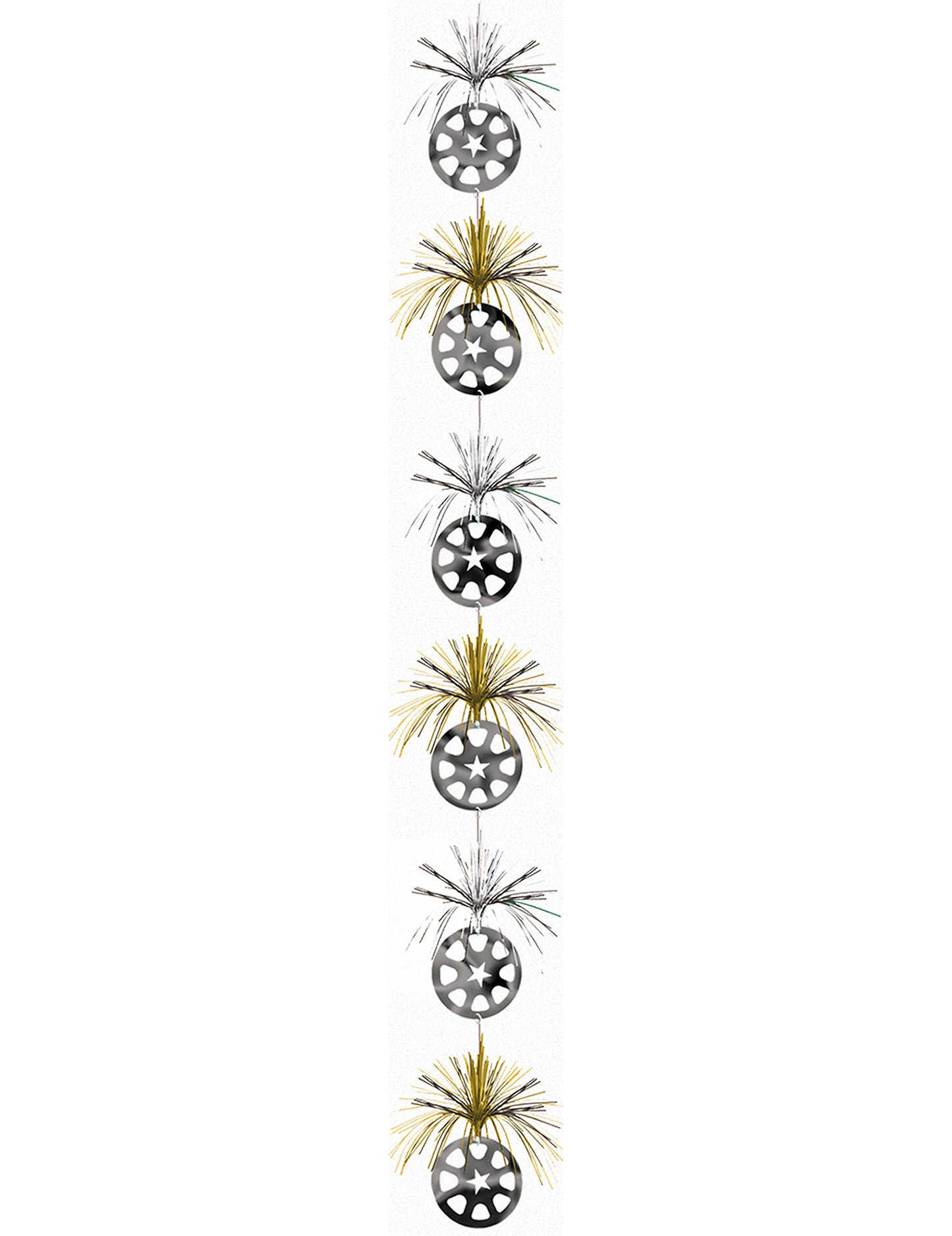 Décoration à suspendre étoiles pour fête or et argent métallisé