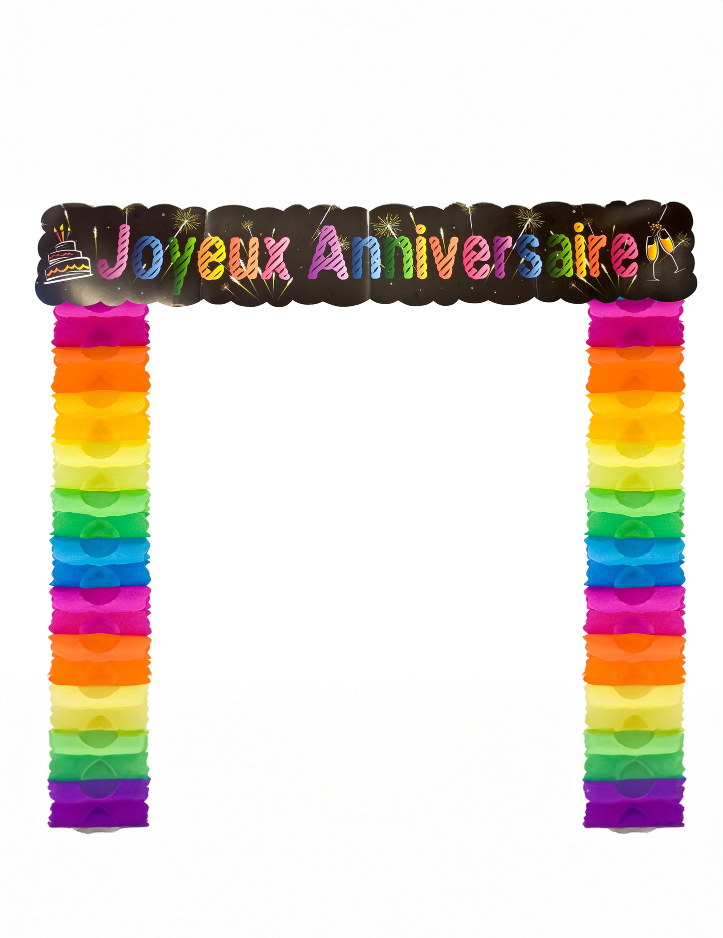 Décoration de porte Joyeux anniversaire chic pour fête multicolore