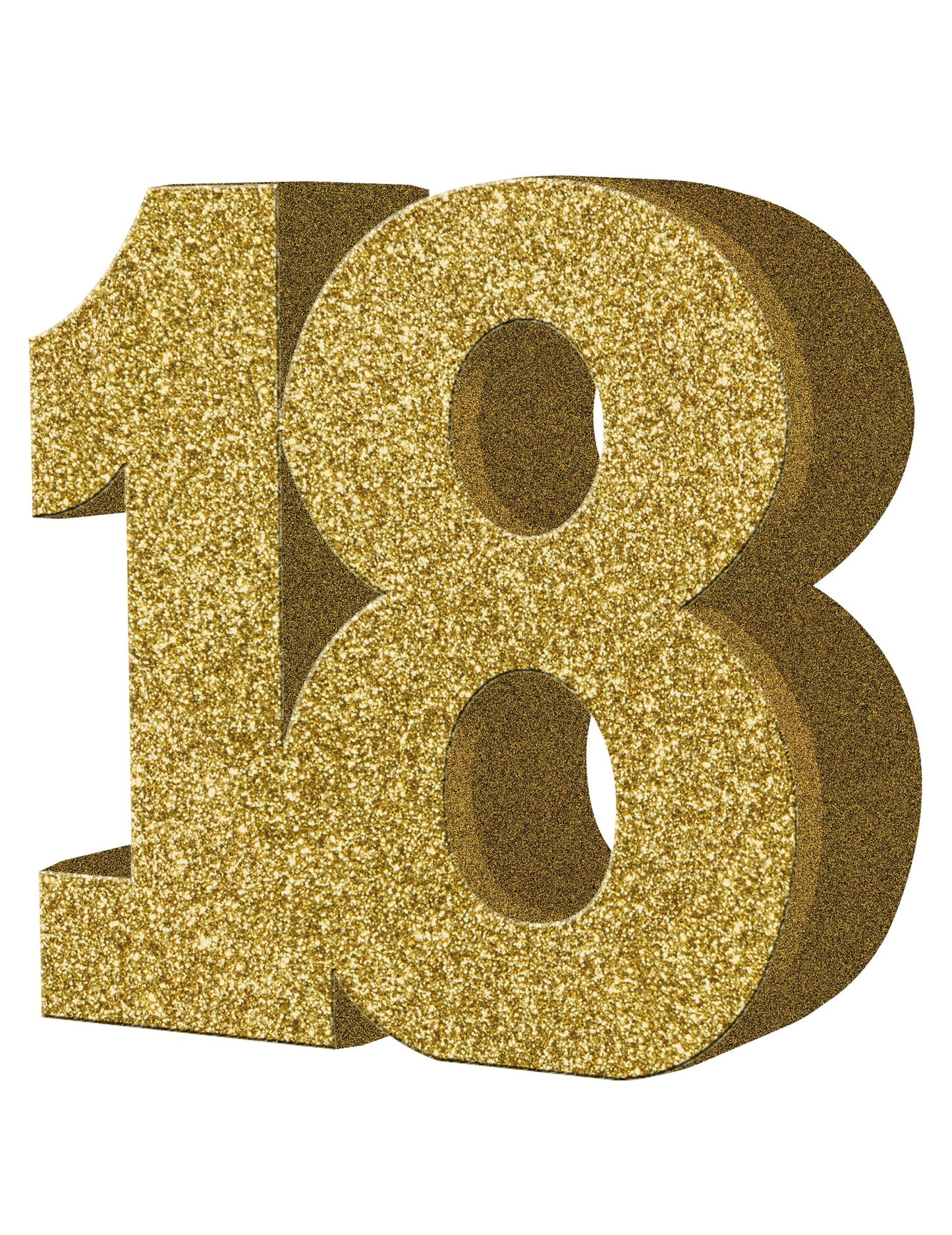 Décoration de table 18 ans pour anniversaire dorée à paillettes