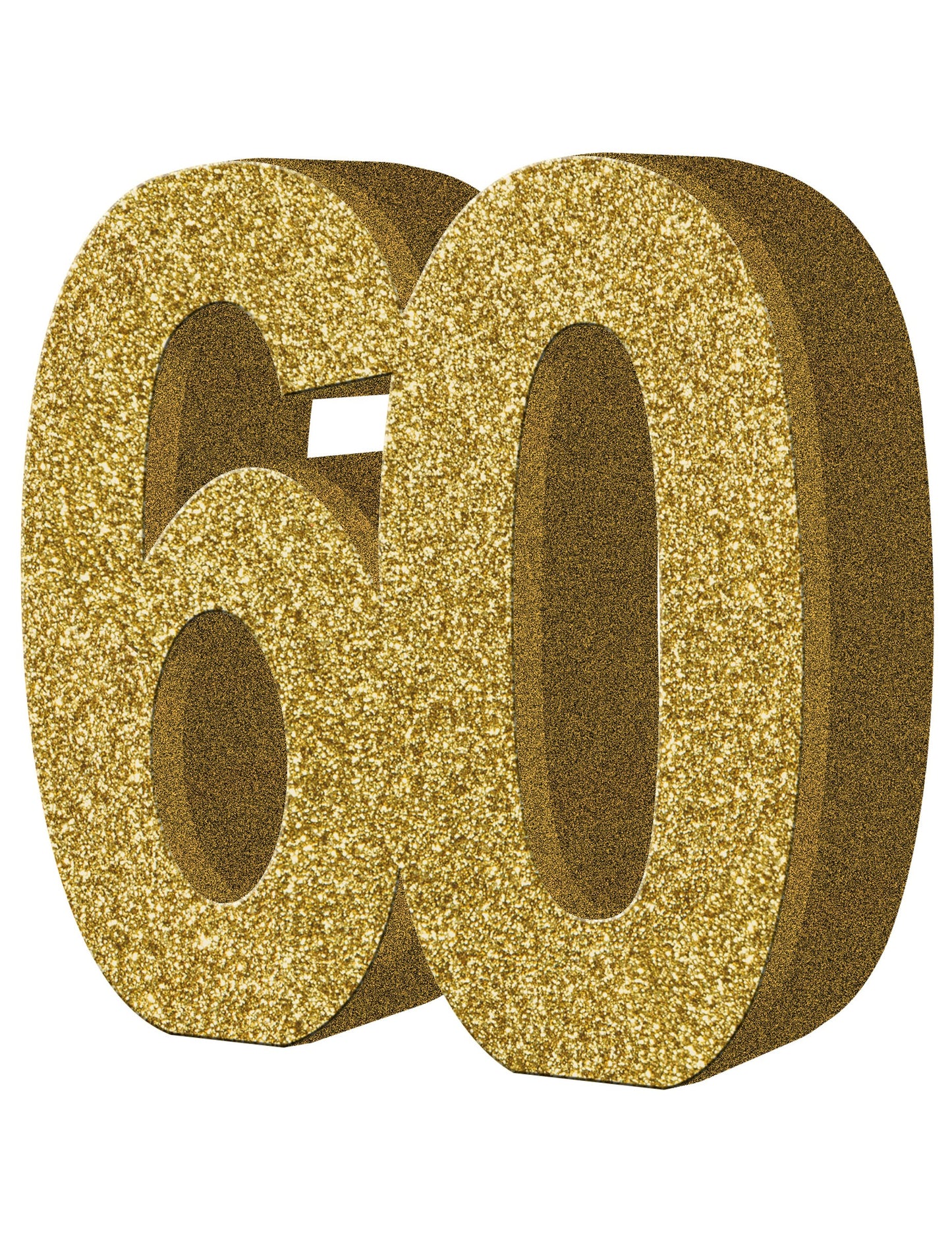 Décoration de table 60 ans dorée 20 x 20 cm
