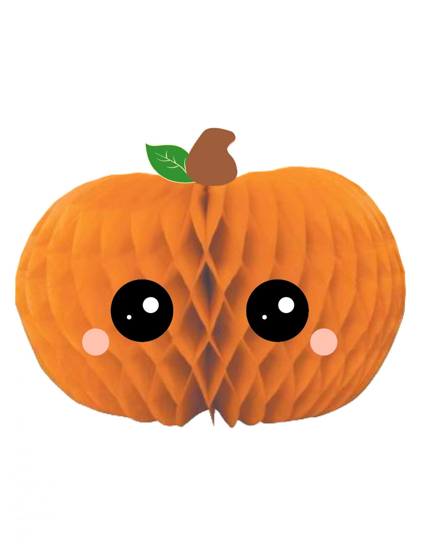 Décoration en papier alvéolé citrouille pour Halloween orange et mignonne