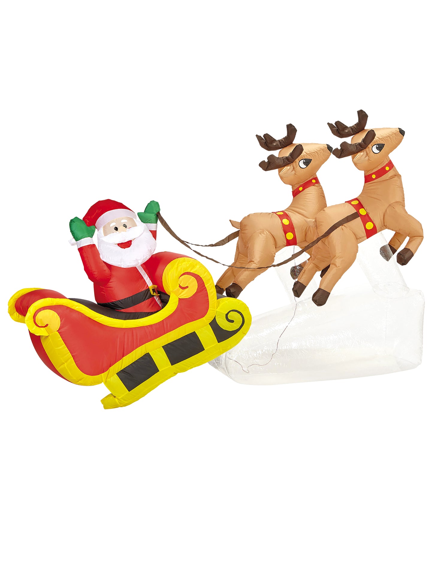 Decorațiune gonflabilă luminoasă sania lui Moș Crăciun 210 cm