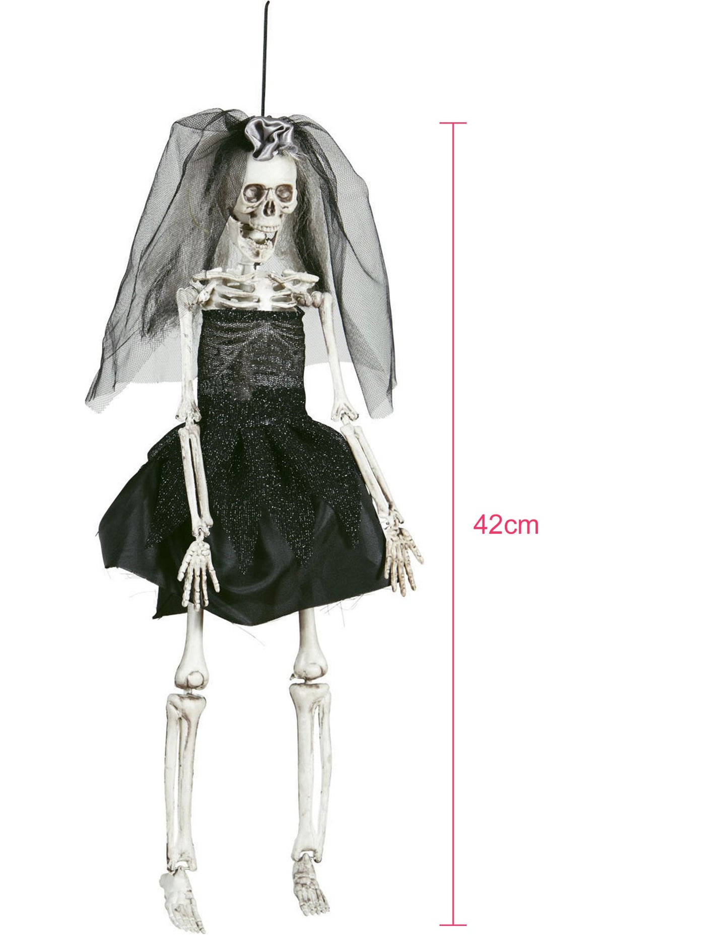 Vue de face de la décoration mariée noire pour Halloween
