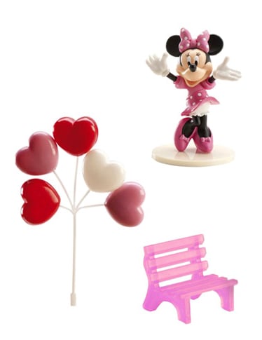Kit de decorațiuni torturi Minnie roz cu figurine și accesorii
