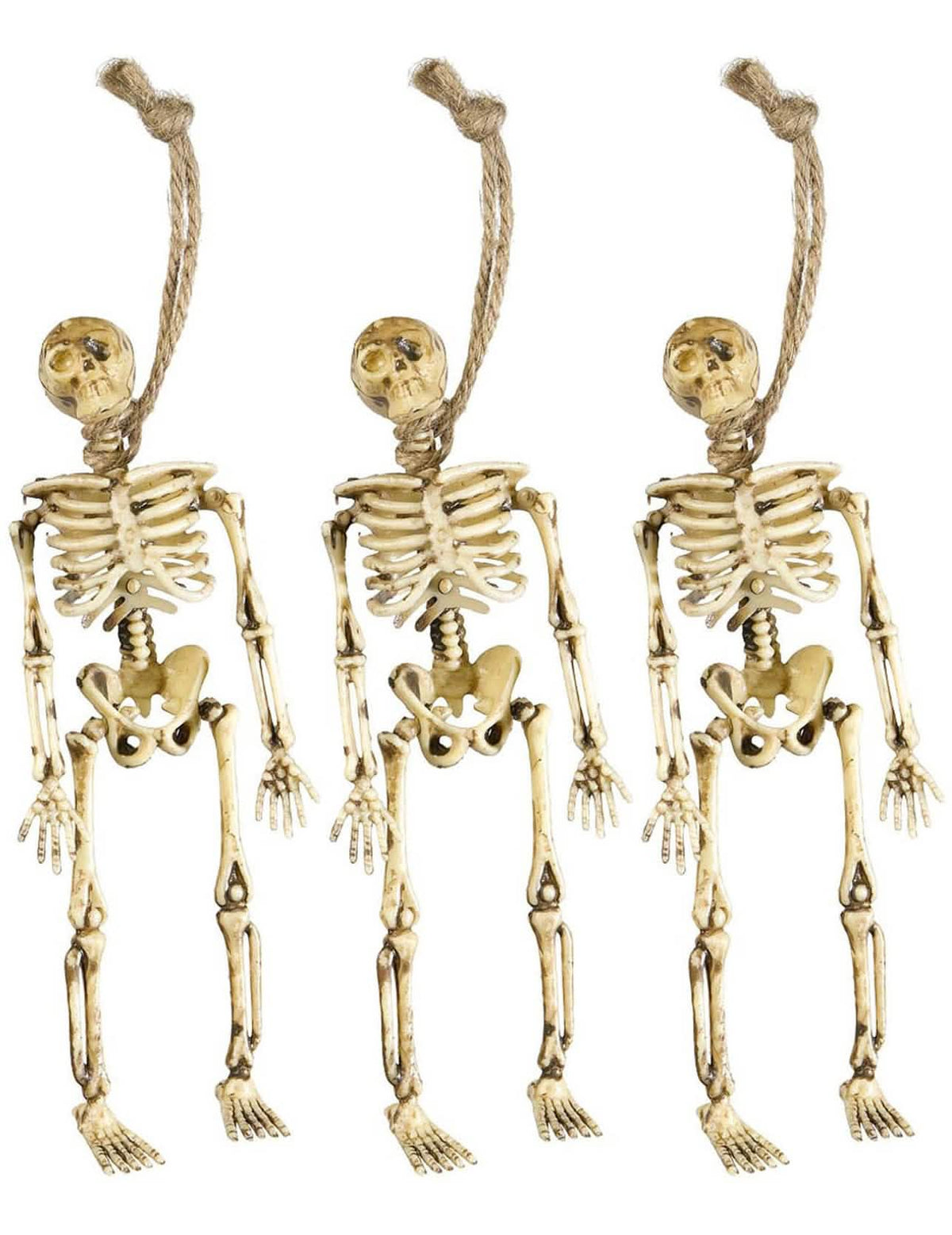Decorațiuni schelete atârnate halloween pentru petrecere lot de 3 culoare bej