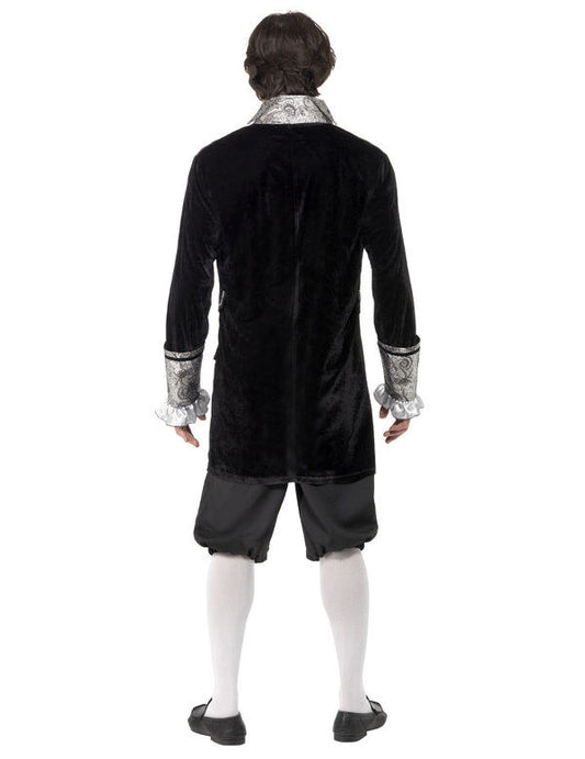 Vue de dos du déguisement baroque pour homme