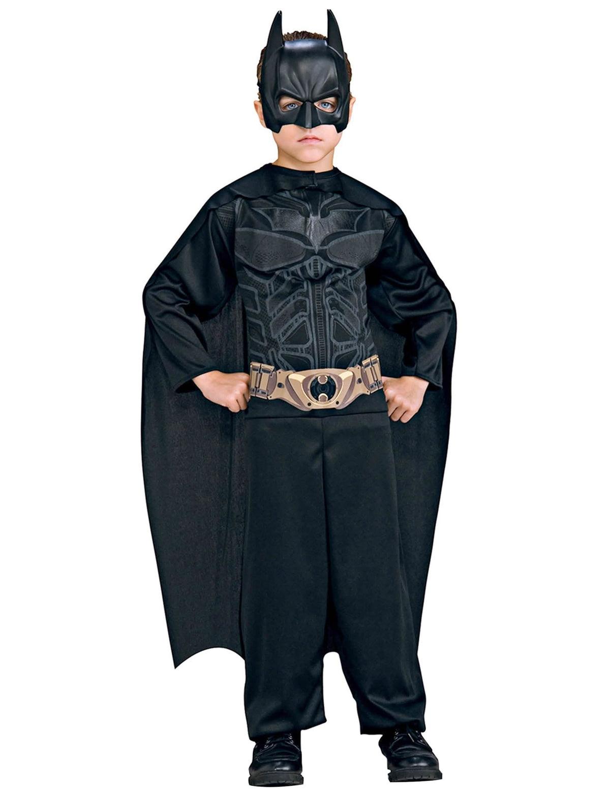 Costum Batman Dark Knight pentru copil negru cu pelerină și mască