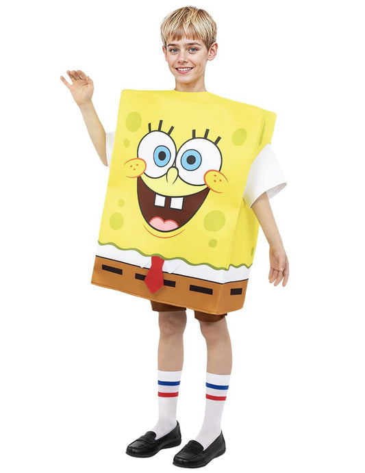 Vue de face du déguisement Bob l'Éponge pour enfant