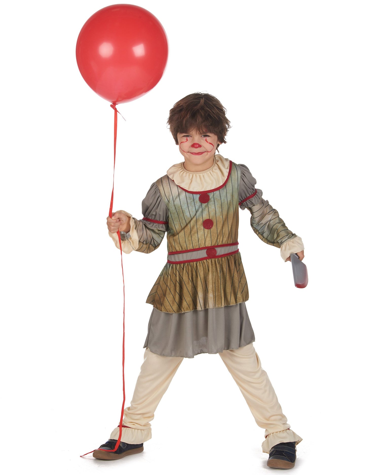 Deghizarea terifiantă a clovnului băiatului gri