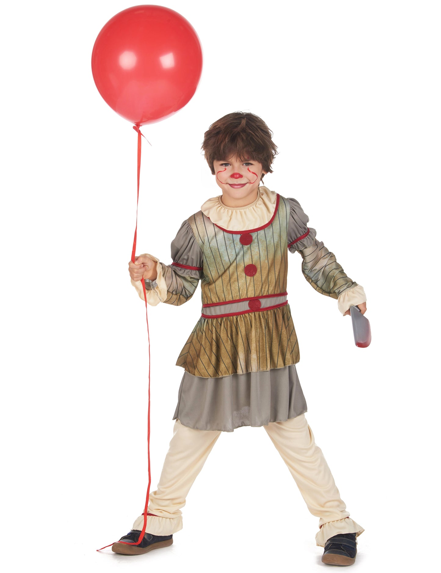 Deghizarea terifiantă a clovnului băiatului gri