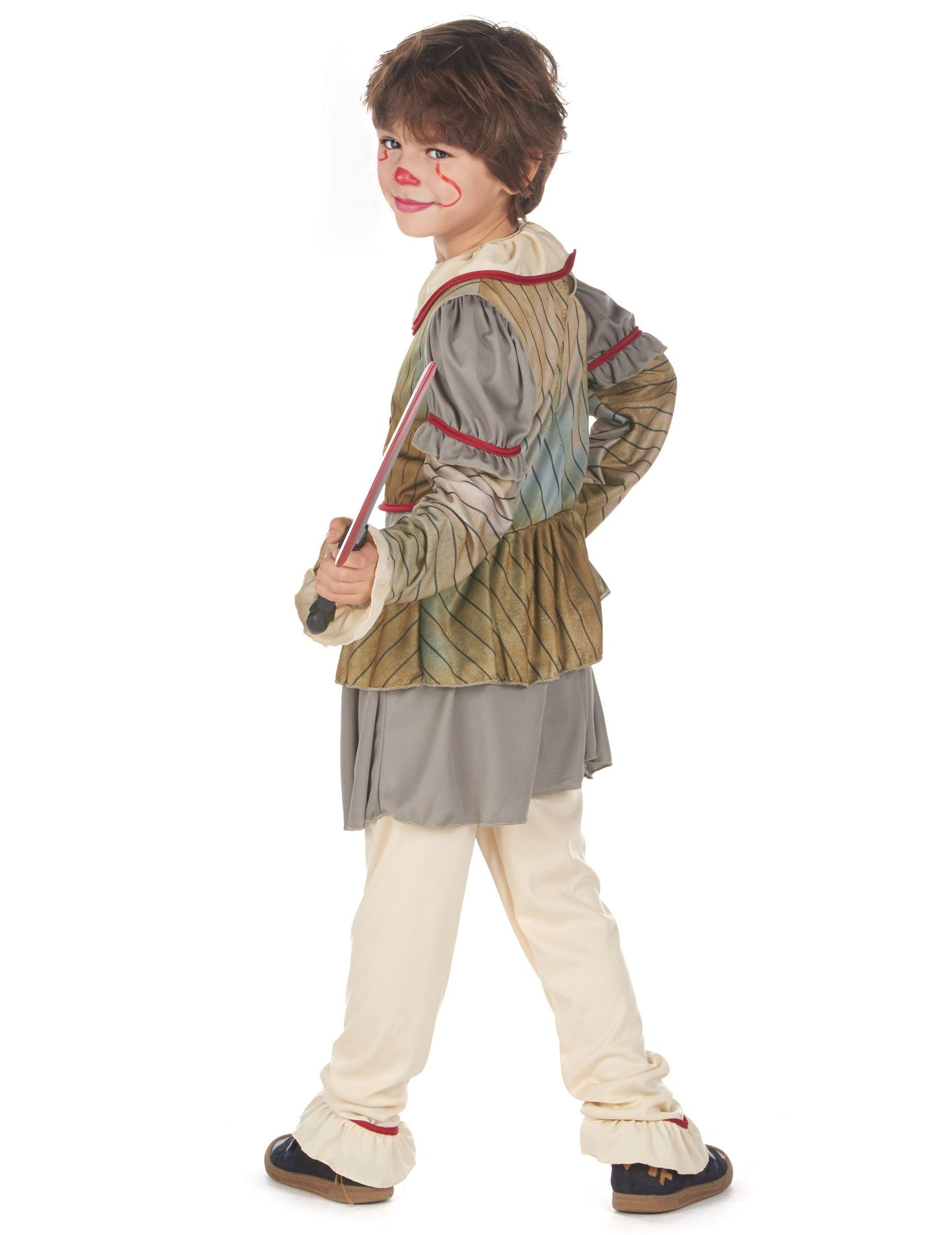 Deghizarea terifiantă a clovnului băiatului gri