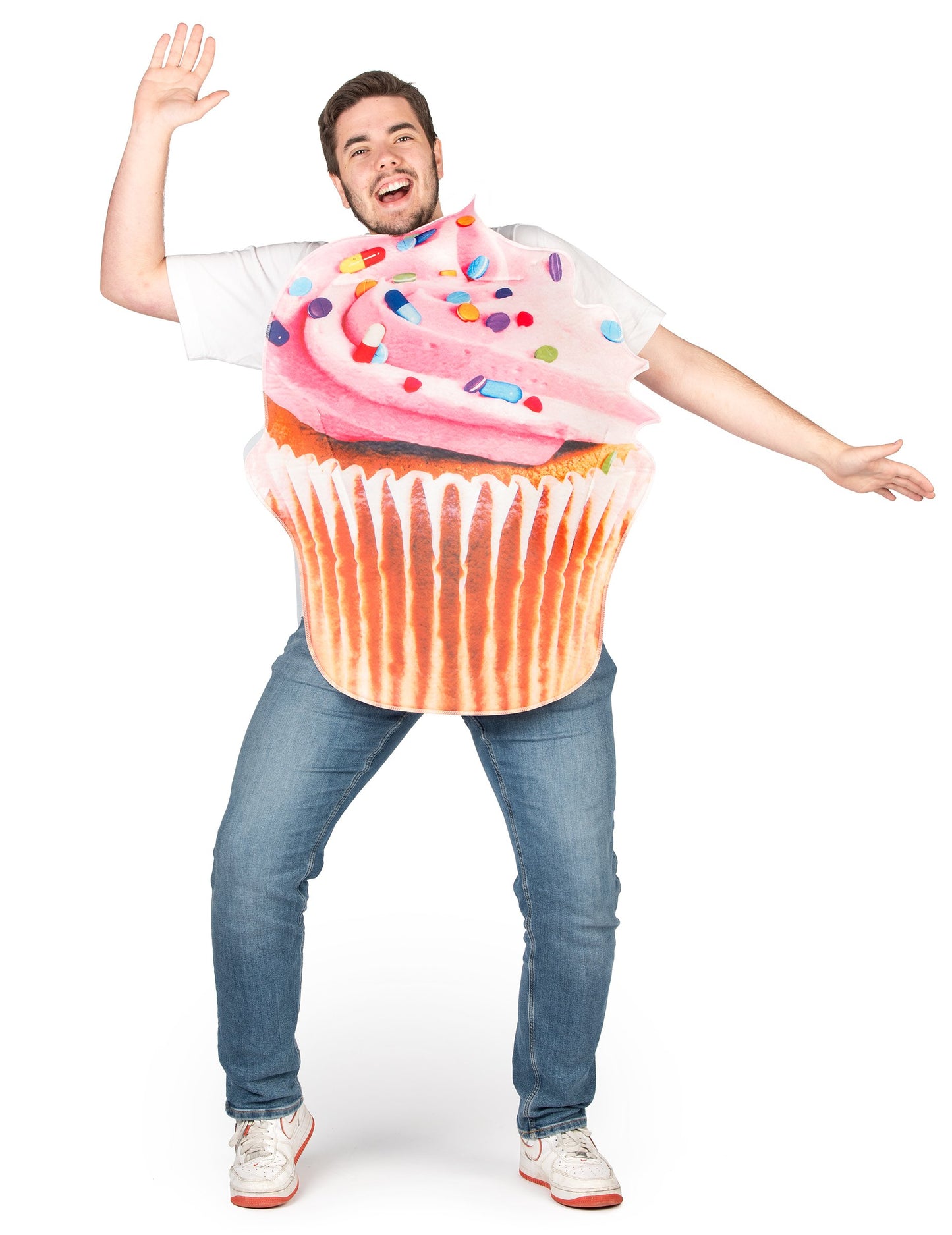 Costum de cupcake de vitamină roz pentru adulți