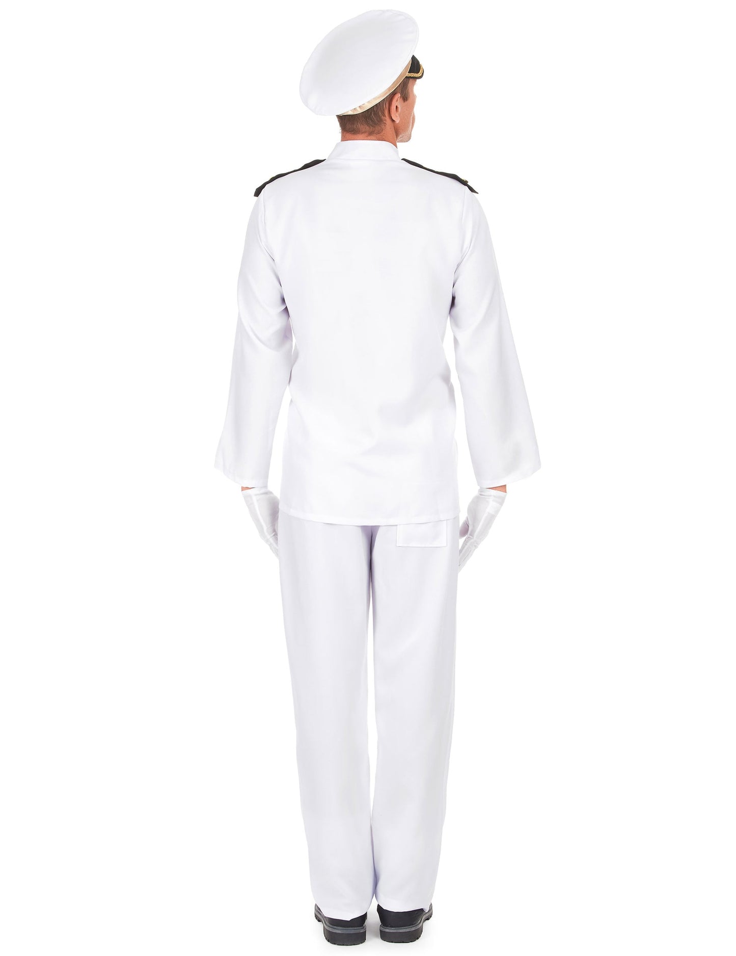 Vue de dos du déguisement uniforme d'officier de la marine