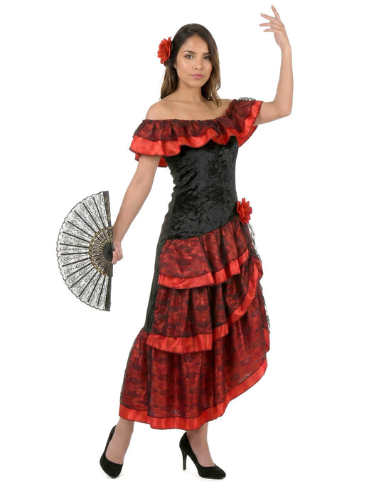 Red și negru Flamenco Flamenco Dancer deghizare