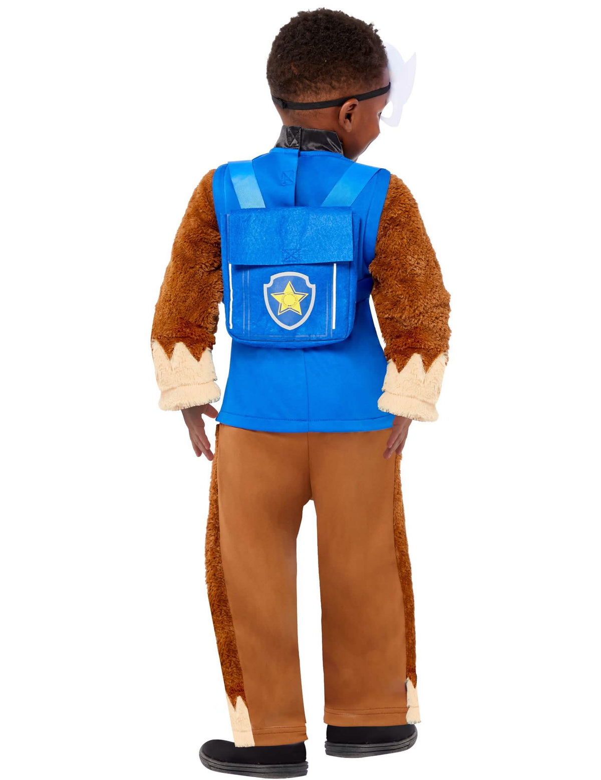 Vedere din spate a costumului deluxe Chase Pat'Patrouille pentru copil