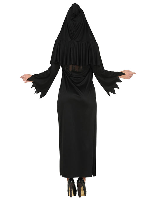 Vue de dos du déguisement démon satanique pour femme